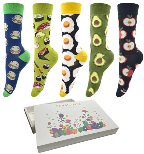 FZSECRIU 5 pares de calcetines divertidos, calcetines para mujer, 39-42, calcetines para mujer, calcetines coloridos, buenos calcetines de humor