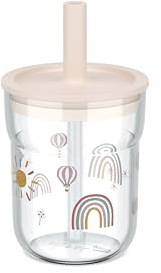 Mepal - Gobelet pour enfants avec paille Mio - Couvercle flexible avec paille anti-insectes - Convient à tous types de liquides - Passe au lave-vaisselle - 250 ml - Sunshine & Rainbow
