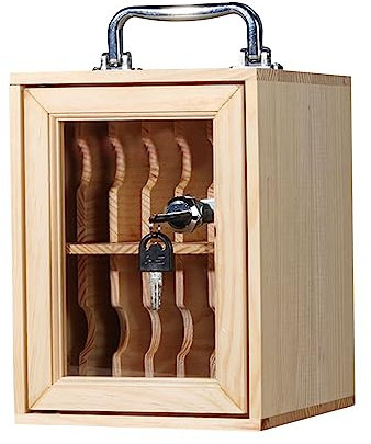 Boîte à serrure en bois avec clé - Rangez votre smartphone hors de portée des enfants ou des adultes - Avec cadenas - Prison de téléphone (lot de 12)