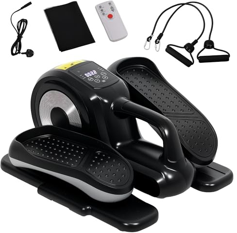 SPORTNOW Under Desk Electric Elliptical Machine for Home, Sit Down Pedal Exerciser for Seniors with 12 Programs, LCD Monitor, Compact with Remote Control & Non-Slip Pad