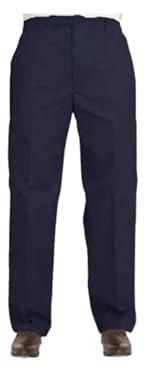 Men's Full Elasticated Waist Rugby Trousers Casual Formal Pants 25 Inside Leg (Navy, 38)
