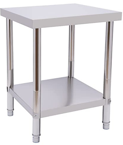 mesterth 2 Ebenen Edelstahltisch Arbeitstisch Outdoor Küchenmöbel Grilltisch Outdoor Rechteckig Pflanztisch