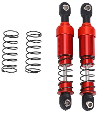 2 Stück RC Auto Öl Stoßdämpfer, Aluminiumlegierung Wasserdicht Einstellbares 75mm Öl Dämpfer Vorne und Hinten Autodämpfer Set Hydraulischer Stoßdämpfer mit Großem Durchmesser für SCX10 1/10 RC Auto
