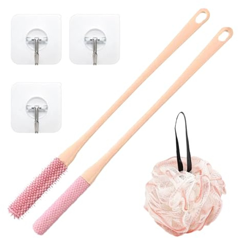 Silikon-Fußreinigungsbürste – 2 Stück weiche Borsten, Reinigungsbürste für Zehenspalten, flexible Silikon-Zehenbürste mit Griff, Zehenspaltreiniger, ideal für Dusche, Fußpflege und Entfernung