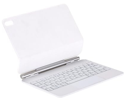 TFixol Custodia per tastiera ultra-sottile per tablet, multi-poi, supporto galleggiante regolabile a 135°, retroilluminazione morbida, adatta per 10 10 10 pollici custodia per tastiera bianca