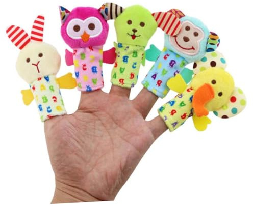 KONTONTY 10 Stück Teiliges Set Plüsch Tier Fingerpuppen für Weiches Hautfreundliches Material für Geschichten Erzählen Kindergarten Pädagogisches Greifspielzeug für Junge Mädchen und