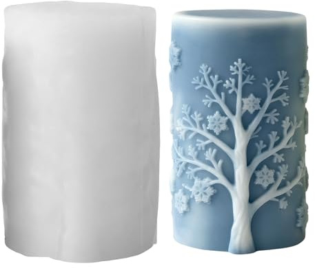 Kerzenformen Silikon, Silikonformen Gießformen, Silikonform Weihnachten, Winter Schneeflocken Kerzen Formen Silikon, 3D Kerzen Silikonformen, Kerzenformen zum Gießen, Kerzenform für DIY Duftkerze (A)