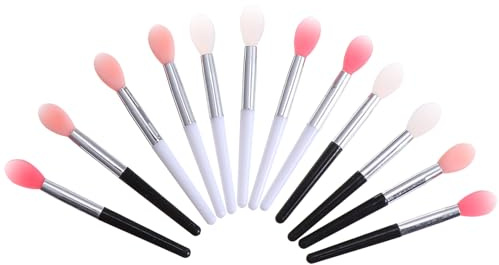 Pennello Labbra Applicatore per Rossetto 12 Pezzi in Silicone | Uso Professionale e Domestico, Leggero e Portatile, Facile da Pulire, per Ragazze e Principianti Colore Casuale
