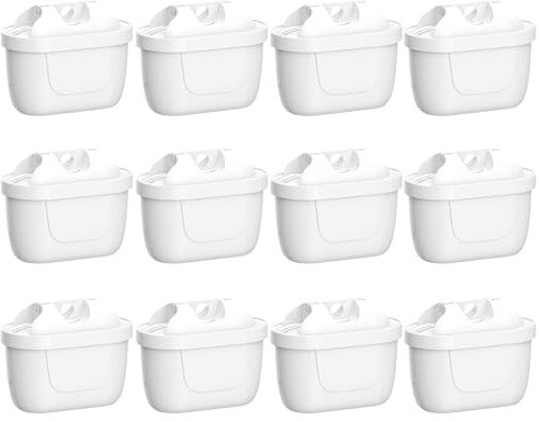 12 stycken vattenfilterpatroner kompatibla med BRITA Maxtra+, reservpatroner, för Brita Maxtra Plus, Style, Marella, Elemaris XL, Aluna vattentank
