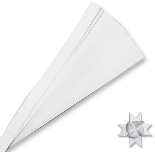 Glossy White Paper Strips for Weaving Projects. Paper Strips for Moravian Stars, German Stars and Froebel Stars. 50 Strips per Pack (Glossy White, 3/4 x 25 inch)