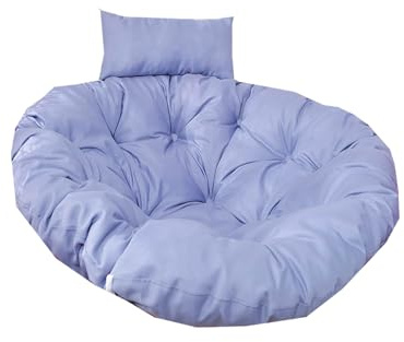 Bord mjuk gungdyna med nackkudde för inomhus hängande korgstol tvättbar halkfri flätad hängmatta kush blå 125 cm – perfekt för avkoppling och heminredning