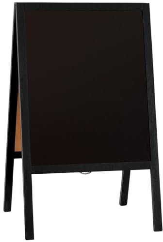 Aufsteller schwarz 60 x 100 cm Kreidetafel Kundenstopper Holzaufsteller beidseitig Holz