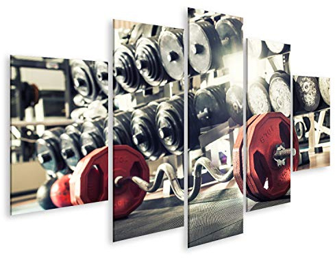 islandburner Bild auf Leinwand Fitnessstudio Kraftraum Close Up Horizontal Foto Bilder Wandbilder Poster