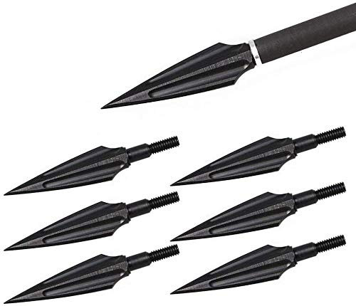 Namvo 6pcs Blut Trough Willow Pfeile Metall Bogenschießen Broadheads 135Grain traditionelle Outdoor Jagd Pfeile Kopf Bogenpfeile für Recurvebogen Compoundbogen Langbogen