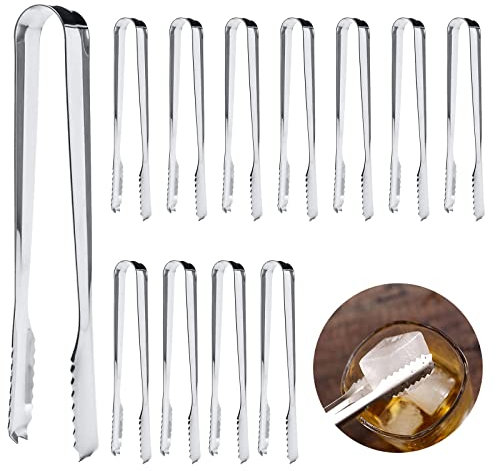XCWTBL Set di 12 pinze per ghiaccio in acciaio inox, per matrimoni, feste, bar, buffet, picnic, 12 pezzi