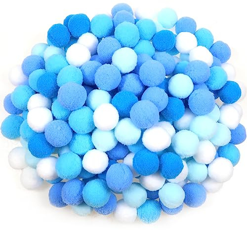 TOAOB 300 Piezas Pompones Grandes de Serie Azul de 2.5cm Bolas de Fieltro Pompones Para Decoraciones Manualidades Creativas y Decoraciones Bricolaje