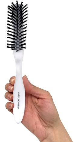 Styling Gear SG106 Hair Brush 5 Row Hairbrush Slick Back Edge Brush Teasing Brush 1 Unit (White)