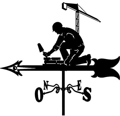 Girouette en métal avec Figurine d'ouvrier du bâtiment, girouette Pratique, scène de Ferme de Style Vintage, indicateur de Direction du Vent pour la Maison, Le Jardin extérieur