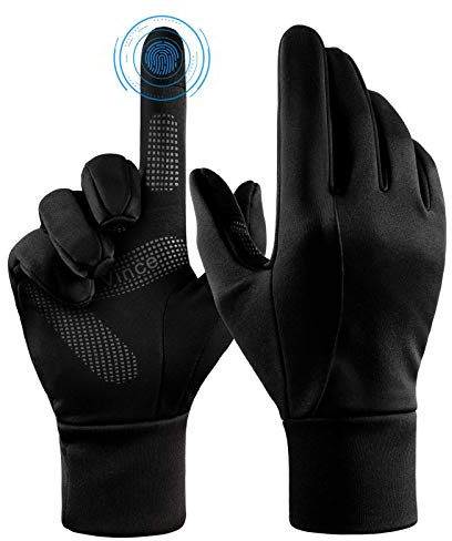 FanVince Handschuhe Winterhandschuhe Winter Gloves Thermo Touchscreen Fahrradhandschuhe Laufhandschuhe für Herren Damen(Schwarz, Klein)