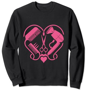 Ciseaux de coiffeur séchoir en forme de cœur Sweatshirt
