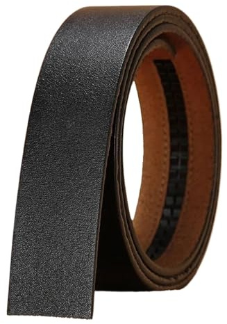 TenchantedS Ledergürtel, Gürtel Mit Automatischer Schnalle Für Herren, Gürtel Ohne Schnalle, Modischer Echtledergürtel Für Herren, Ohne Schnalle,Schwarz,110cm