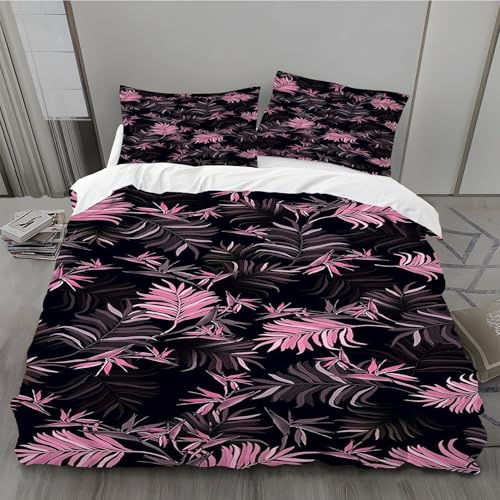 YZQGLHP Bettbezüge 240x260 Eukalyptus McQuaid, Bettwaesche Blatt, Bettbezug Mikrofaser 3teilig, Bettwäsche Weich Atmungsaktiv und 2 Kissenbezüge 80x80 cm, mit Reißverschluss