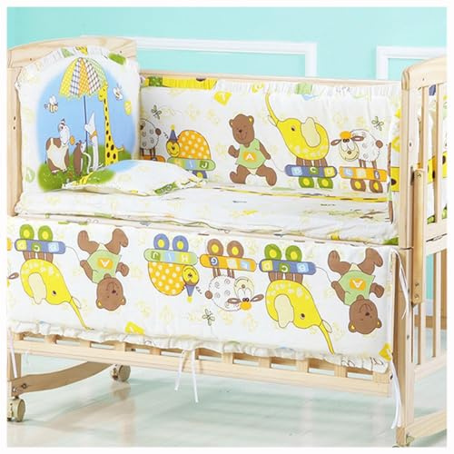 WXJHNYBS Tour De Lit Bebe, 4 Côtés,Respirant Contour De Lit avec Matelas Et Oreiller,Facile à Installer Contour De Lit Bébé 60x120 pour Lit De Bébé,C-110x60cm