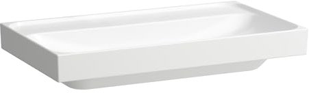 Lavabo sobre encimera Laufen Meda, pulido, 800x460mm, sin agujero para grifo, sin rebosadero, H8161177571121, Color: blanco mate