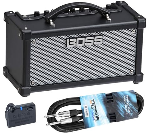 Boss Dual Cube LX Gitarren-Verstärker mit BT-Dual Bluetooth Adapter und keepdrum Kabel