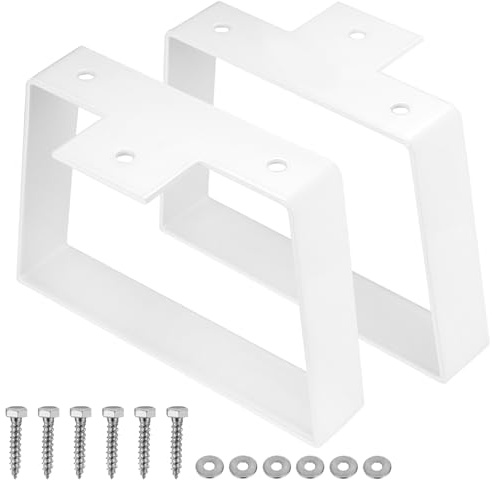 LiYiJiKeJi 2 st svarta soffbord ben metall, trapetsformade möbelben för soffa byrå skåp stol soffa matbord bänk ben fötter (15 cm/vit)
