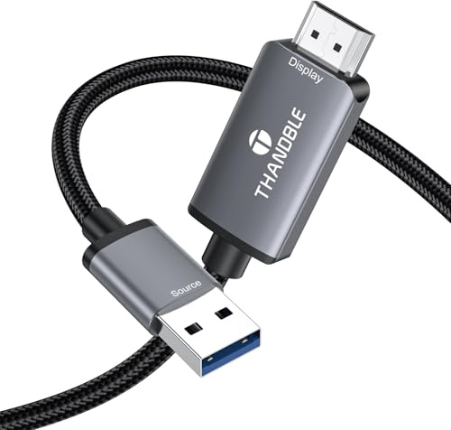 THANDBLE USB to HDMI Adapter Cable 3M/10FT, 1080P 60Hz USB A 3.0 to HDMI Adapter for Monitor, TV, Projector, Compatible with Mac OS Windows 7/8/10/11 - Requires Driver Installation
