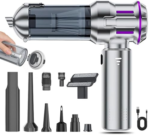 Aspirateur voiture, 15000Pa aspirateur sans fil voiture à 3 Vitesses, Aspirateur a main multifonctionnel à moteur sans balais puissant, pour les poils d'animaux, le véhicule, la maison, le bureau