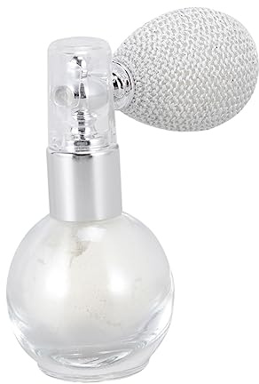 OFFIGAM Highlighter Puder Sprühgerät Perlweiß Loses Glitzer Pulver Spray für Gesicht Körper Haare Ölfreie Mineralformel Einhändig Bedienbar für Frauen und Mädchen