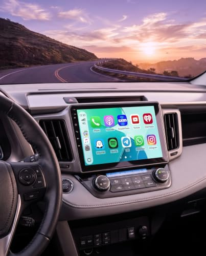 Hikity 4+64G Autoradio para Toyota RAV4 2013-2019 con CarPlay Android Auto | 10 pulgadas IPS Auto Radio Android 15 con Mirror Link y Bluetooth FM GPS WiFi Mirror Link Link DSP EQ Navi micrófono