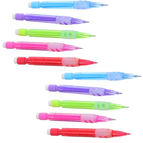 Alipis 10 piezas Mini Lápices Mecánicos con Borrador Incorporado Colores Portátiles para Escritura Dibujo y Uso Escolar Casa y Oficina