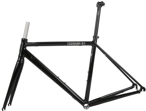 700C Landsvägscykelramsats 44/47/50/53/56cm Aluminiumram C Broms/Fälgbroms Cykelram F100/R130mm QR BB68mm(Schwarz,44cm)