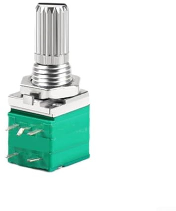 RV097NS Potentiometer mit Schalter, 5-polig, versiegelt, B1K, 5K, 10K, 20K, 50K, 100K, 500K Ohm, linearer variabler Widerstand für Lautstärkeregelung in Audio-Geräten, 5er-Pack (5-polig B5K)