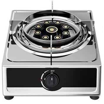 Stufa a gas portatile, bruciatore wok ad alta temperatura da 5,0 kW, pannello in acciaio inossidabile, testa del bruciatore rimovibile, protezione da guasti alla fiamma