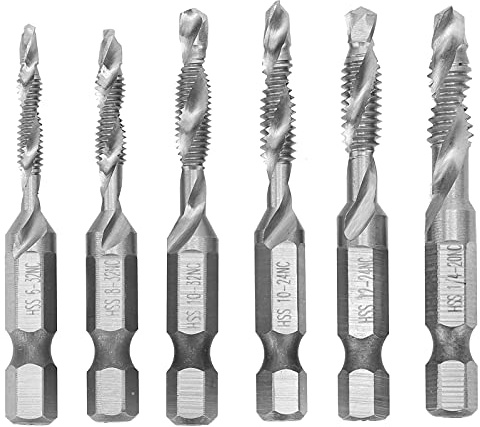 Ainoli 6 pièces tarauds HSS tige hexagonale filetage Standard américain foret à tarauder combiné outils à main
