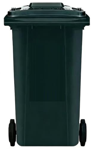 Vyntyra Cubos de Basura de Reciclaje Contenedor Basurero en Plástico，con tapa ，Contenedor de Basura Reciclables de Colores con Ruedas y Mango Antideslizantes(Black,100L)