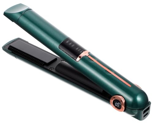 Fer à Friser sans Fil 2600 Mah Abs, Lisseur et Boucleur | Recharge Usb, Température Réglable, Design Ergonomique, Léger, Usage Maison et Voyage, Vert