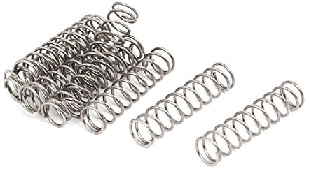 sourcing map 10 Stück Druckfedern Druckfeder Spiralfeder Stahlfeder 0,6 mm x 6 mm x 25 mm 304 Edelstahl Silberfarben