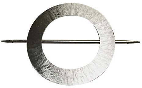 GARDINIA Dekospange Mars mit Stab, Vorhang-Raffhalter zum Dekorieren und Raffen von Stoffen und Vorhängen, Außenmaß Ø 14,5 cm, Metall, Edelstahl-Optik