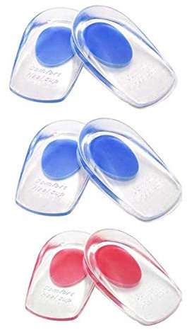 siismi 3 Paar Geleinlagen Fersenstütze Achillessehne Heel, Fersenschale Unterstützung Pads für Plantarfasziitis (Männer)