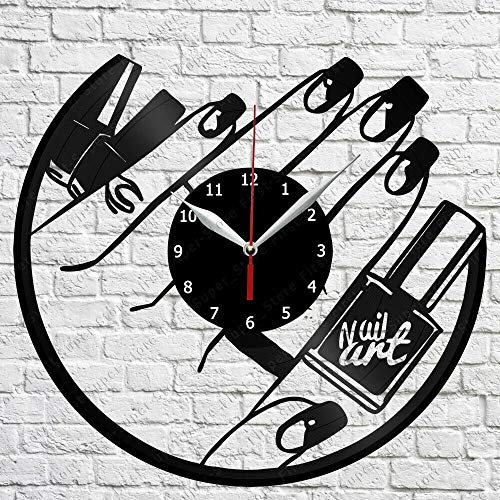 CHENWN Nail Salon Orologio da Parete in Vinile Orologio da Parete Fan per la casa Art Decor