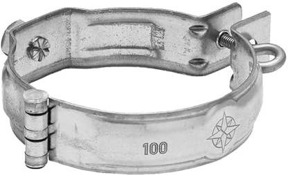 ZAMBELLI rörklämma med gängad hylsa galvaniserad DN 100 /M10 silver Nedloppsrörklämma, rörstöd, högt korrosionsskydd, enkel installation
