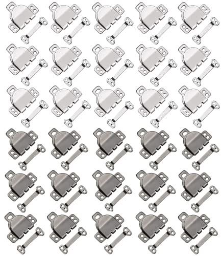 30 Pack Hook and Eye Latch Sewing, Non Sew Clasps Trouser Hook and Bar Fasteners,Hook and Bar Fastener Closures for Trousers, Skirts, Tunics, Undergarments,DIY Crafts