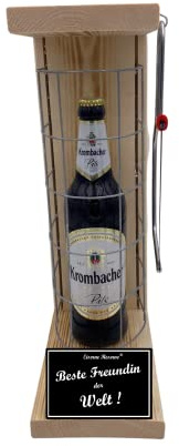 Persönliches Geschenk beste Freundin Geburtstag Weihnachten Eiserne Reserve Gitterkäfig Biergeschenk Text s/w Beste Freundin der Welt Bier (1 x 0.5 l)