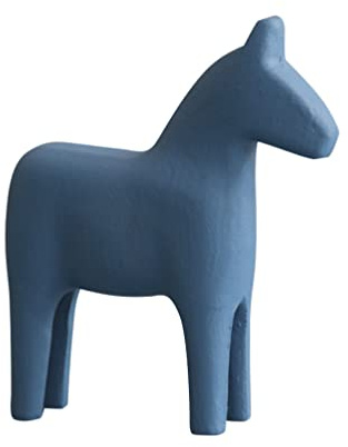 Sewroro Vintage Schwedische Hölzerne Dala Figur Schwedisch Unvollendetes Holzpferd Figur Statue Skulptur Dalecarlian Horse Ornamente Skandinavische Hochzeitsgeschenke für Die