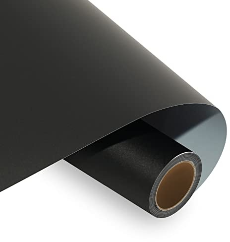 HTVRONT Matte Black Permanent Adhesive Vinyl Roll 12 x 5ft | Ideal for cups, windows and home decor, perfect for custom decoration creations